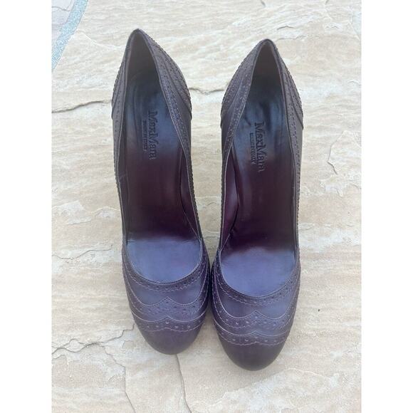 Max Mara Burgundy Mary Jane Heel Leather Sz 40 LH - Picture 2 of 5